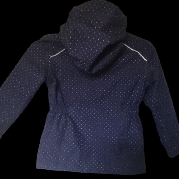 Paradox childs hooded fleece lined dot pattern rain jacket  sz XS 4/5 - Picture 3 of 9